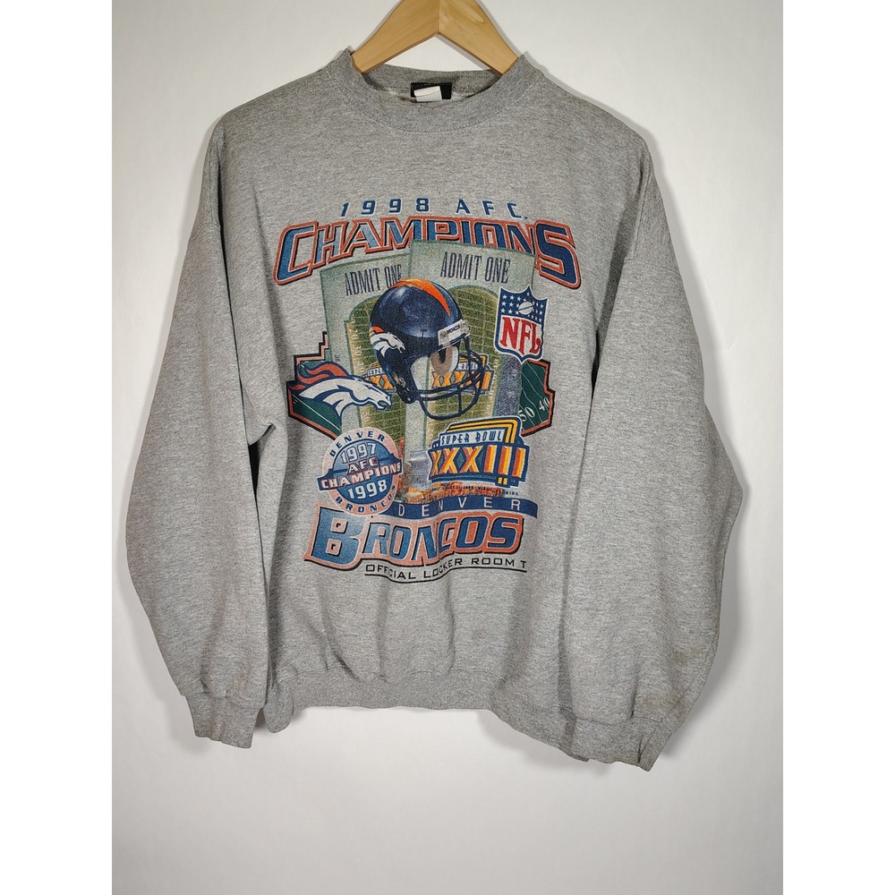 Men Denver Broncos 1998 AFC Champions Super Bowl XXXII Starter Sweatshirt XLarge